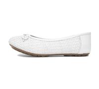 Hush Puppies Ladies Janelle Woven Ballerina, White, 6
