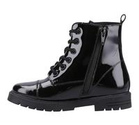 (10 (Children's), Black) Lauren Patent Junior Black Girls Lace & Zip School Shoes