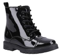 Hush Puppies Lauren Patent Leather Junior Black Boots UK 10