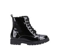 Hush Puppies Lauren Snr Patent Lace Up Ankle Boot, Black, Size 3 Older Black