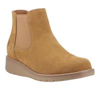 (Brown, 3 (Adults')) Hush Puppies Leonie Suede Women's Tan Flat Chelsea Boots