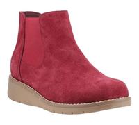 Hush Puppies Leonie Suede Women's Burgundy Flat Chelsea Boots - UK 7