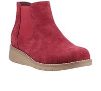 Hush Puppies Leonie Suede Women's Burgundy Flat Chelsea Boots - UK 4