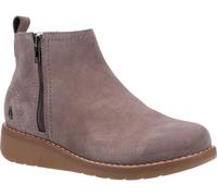 Hush Puppies Libby Womens Taupe Wedge Heel Casual Zip-Up Ankle Boots