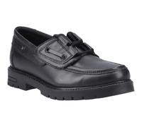 Hush Puppies Lucy Leather Girls's Black Boat Shoes - Size UK 11