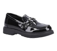 Hush Puppies Lydia Patent Senior Leather Girls's Black Loafers - UK 6 / EU 39 / US 6.5