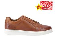 Hush Puppies Madden Leather Mens Trainers Memory Foam Smart Casual Shoes Tan