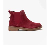 Hush Puppies Maddy Womens Suede Leather Zip Up Memory Foam Bordo Chelsea Boots