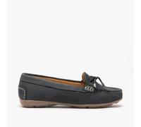 Hush Puppies Maggie Slip On Memory Foam Leather Womens Shoes | Slip On Shoes | Navy | UK Size 8