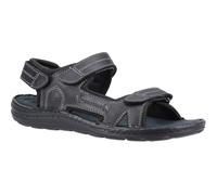 (Black, 7 (Adults')) Hush Puppies Alistair Leather Men's Black Sandals