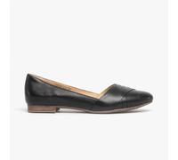 Hush Puppies Marley Womens Leather Slip-On Breathable Black Ballerina & Pumps