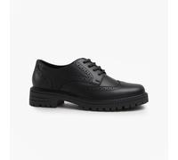 Hush Puppies Maxine Girls Leather Lace-Up Breathable Black School Shoes
