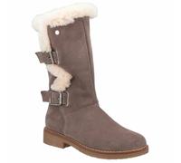 Hush Puppies Megan Grey Ladies Suede Leather+Fur Boots