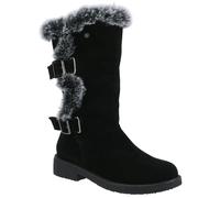 Hush Puppies Megan Wide Suede Womens Black Boots - Size UK 3