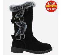 Hush Puppies Megan Womens Mid Memory Foam Water Resistant Boots Black