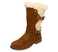 Hush Puppies MEGAN Womens Suede Mid Height Boots Tan
