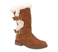 Hush Puppies MEGAN Womens Suede Mid Height Boots Tan