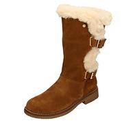 Hush Puppies MEGAN Womens Suede Mid Height Boots Tan