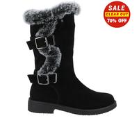 Hush Puppies Wide Fitting Megan Calf Boot - Black, Black, Size 3, Women Black