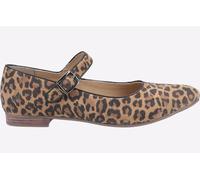 (Leopard, 6) Hush Puppies Women's Melissa Strap Flat Shoe Various Colours 31954