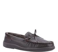 Hush Puppies Mens Ace Leather Slippers (Brown) - Size UK 11