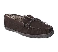 Hush Puppies ace leather mens full slippers chocolate - Brown Suede - Size UK 12