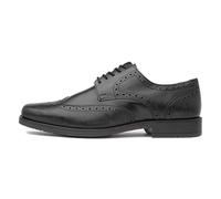 Hush Puppies Men's Brace Brogue School Uniform Shoe, Black, 7 UK