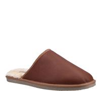 Hush Puppies Mens Coady Leather Slippers (Tan) - Size UK 6