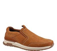 (Brown, 12 (Adults')) Hush Puppies Cole Leather Men's Tan Loafers