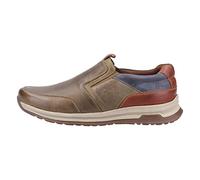 Hush Puppies Cole Slip On Leather Memory Foam Men's | Slip On Shoes | Khaki/Navy/Tan Leather Mix | UK Size 8