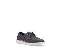 Hush Puppies Daniel Canvas Boat Shoe Canvas Men's Navy Boat Shoes - UK 9