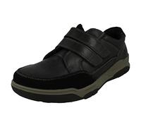 Hush Puppies Mens Fabian Leather Double Strap Shoes (7 UK) (Black)