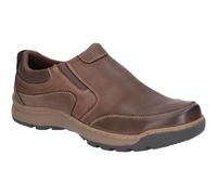 Hush Puppies Mens Jasper Slip On Padded Memory Foam Trainers - Brown Leather - Size 11 (UK Shoe)