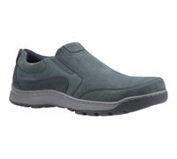 Hush Puppies Jasper Leather Mens Slip On Memory Foam Trainers Navy