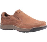 Hush Puppies Mens Jasper Slip On Trainer - Tan Leather - Size 9 (UK Shoe)