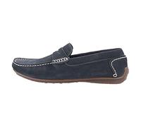 Hush Puppies Mens Roscoe Leather Slip On Loafer Shoes - Navy Nubuck Leather - Size 7 (UK Shoe)