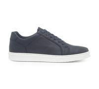 Hush Puppies Madden Leather Mens Trainers Memory Foam Smart Casual Shoes Navy