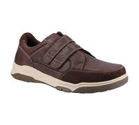 Hush Puppies Fabian Men's Dark Brown & Beige Leather Double Strap Casual Shoes, Size: 6