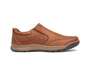 Hush Puppies Mens Shoes Tan Adults Slip On Leather Casual Gripped Jasper SIZE