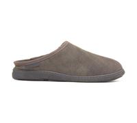 Hush Puppies Mens Slippers Grey Adults Mule Faux Fur Suede Slip On Ashton SIZE
