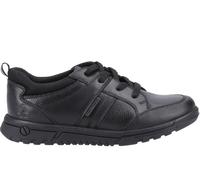 Hush Puppies Mens Steven Senior School Shoes Boys - Black Leather - Size UK 4
