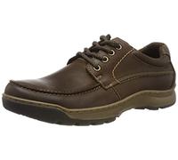 Hush Puppies Tucker Lace Up Memory Foam Leather Moccasin Shoes Brown