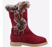Hush Puppies Mini Megan Junior Kids Girls Winter Fashion Memory Foam Boots Red
