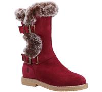 Hush Puppies Mini Megan Red Cow Suede Female Childrens Boots