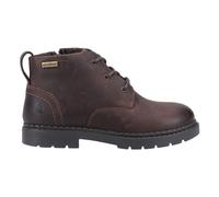 Hush Puppies Mini Presley WATERPROOF Junior Leather Lace Ankle Boots Borwn