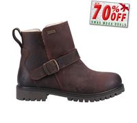 Hush Puppies Mini Wakely Junior Girls WATERPROOF Casual Ankle Boots Brown