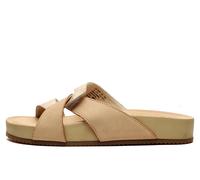 Hush Puppies Mylah Womens Leather Sandals | Slip On Shoes | Soft Sand / Gold | UK Size 5