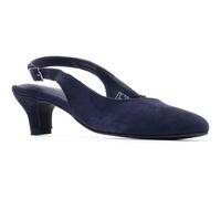 Hush Puppies Nahla Buckle Kitten Heel Leather Women's Navy Round Slingback Shoes