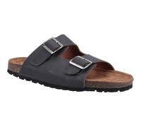 Hush Puppies Nash Slider Leather Mens Black Sandals - Size UK 9