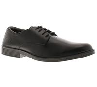 Hush Puppies Neal Mens Leather Lace Up Designer Formal Fashion Shoes Black